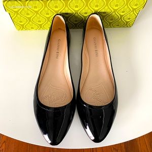 Gianni Bini Torrie Black Patent Leather Flats Size 7.5. Worn once. Like new.